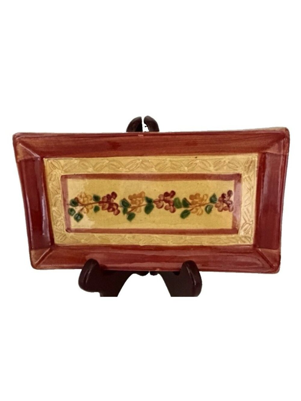 Vintage Terracotta Tray French Country Terre e Provence Made in France 8 Inch